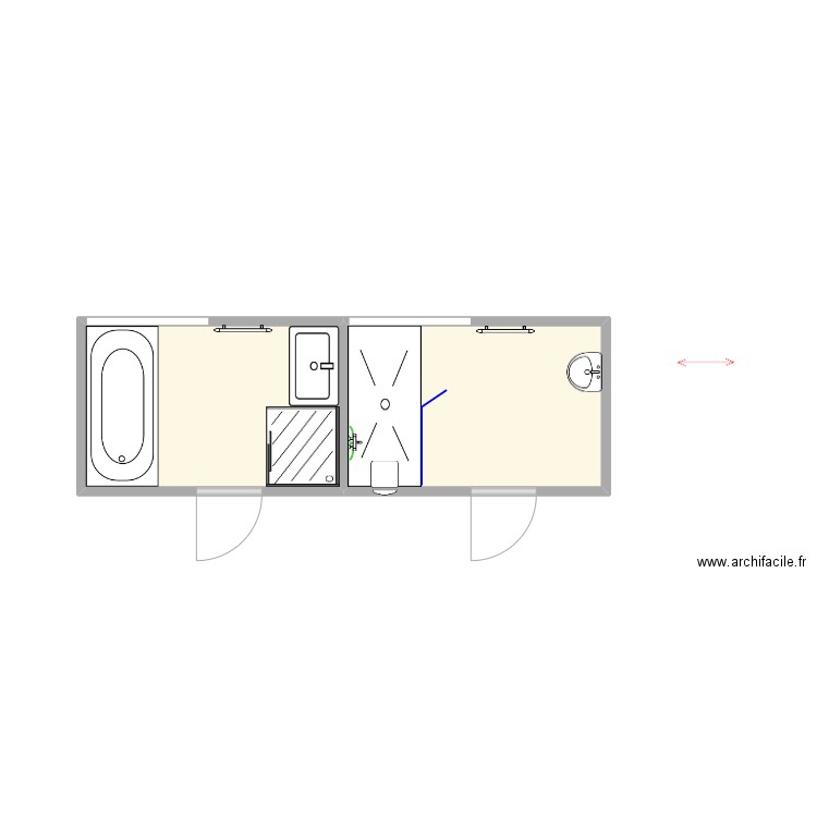 CHALL Francine . Plan de 2 pièces et 12 m2