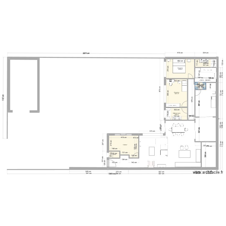 PLAN MARSILLY 4. Plan de 7 pièces et 46 m2