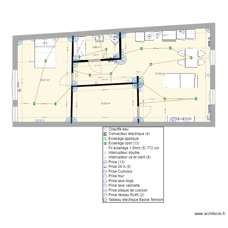 SIMON Aixe. Plan de 4 pièces et 72 m2