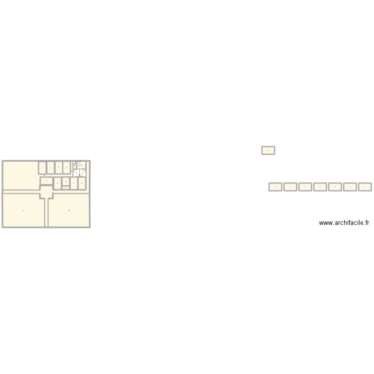 dortoir. Plan de 26 pièces et 1202 m2