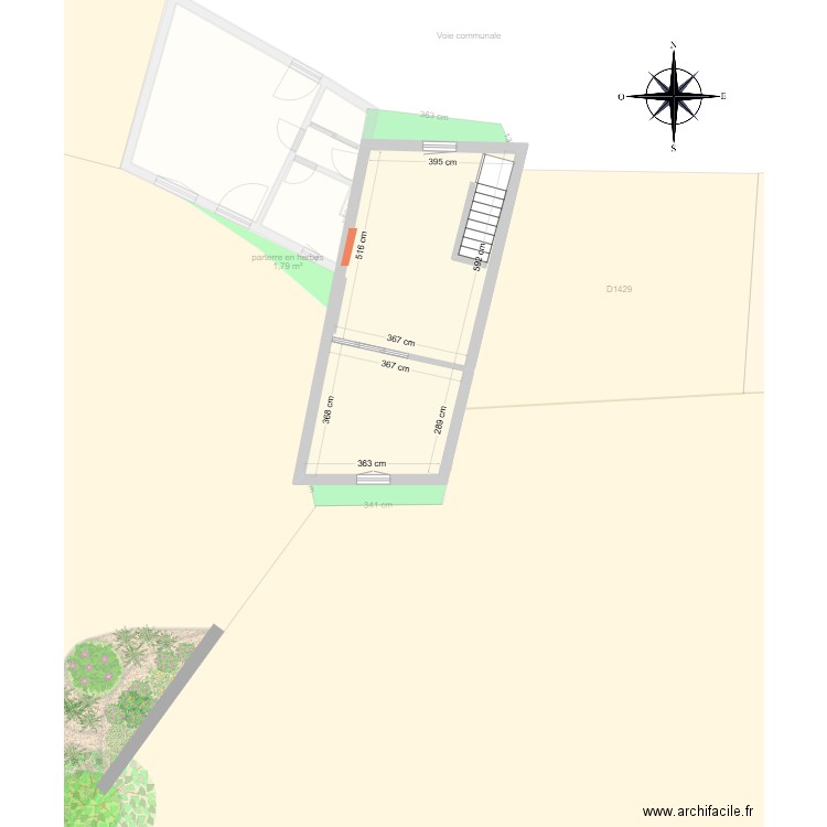 D1430 1431 D1433 après travaux V2. Plan de 8 pièces et 90 m2