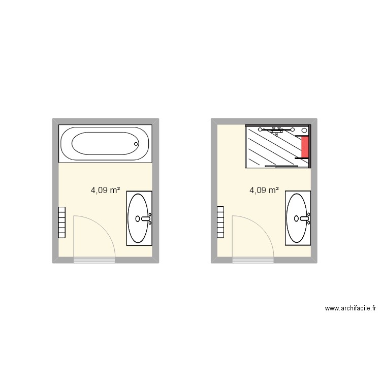 B.M. Plan de 2 pièces et 8 m2