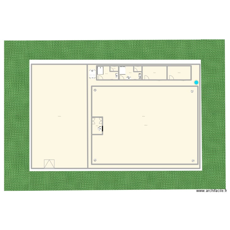 Projet élevage. Plan de 9 pièces et 1507 m2