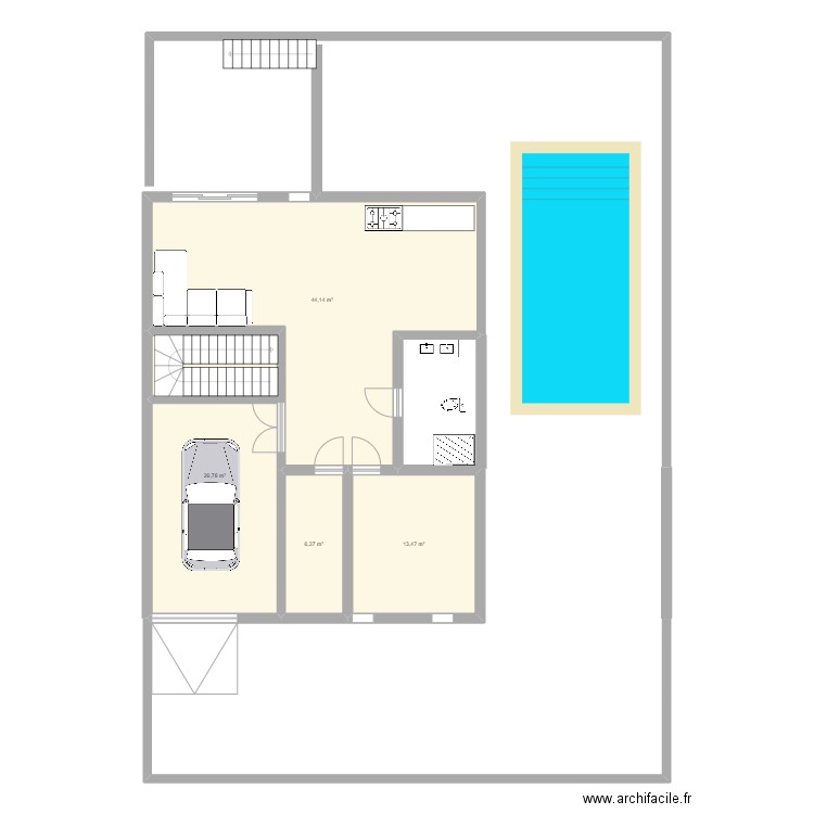 Maison 2. Plan de 4 pièces et 91 m2