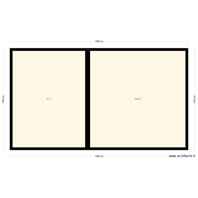 plan jonathan. Plan de 2 pièces et 132 m2