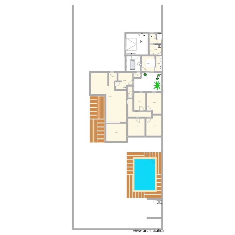 agrandissement garage . Plan de 14 pièces et 139 m2