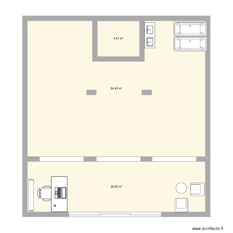 Garage. Plan de 3 pièces et 102 m2