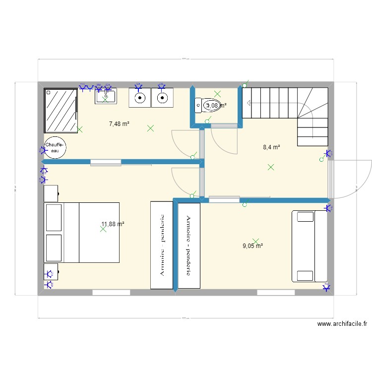 Malbuisson Bas 12/05anais. Plan de 5 pièces et 38 m2