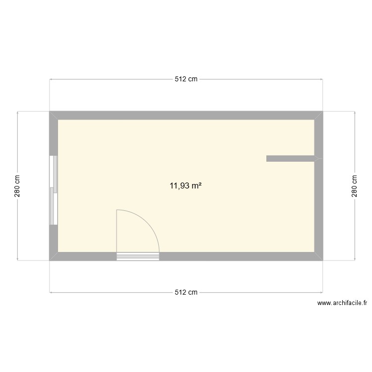 Cuisine. Plan de 1 pièce et 12 m2