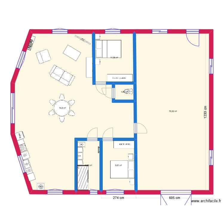 PLAN 1. Plan de 6 pièces et 175 m2