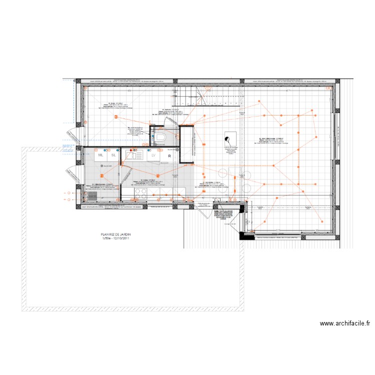 Projet extensio enveloppe extérieure maconnerie. Plan de 0 pièce et 0 m2