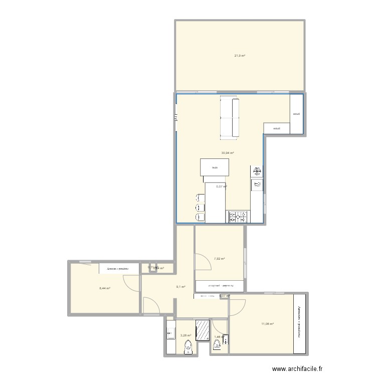 test1. Plan de 12 pièces et 95 m2