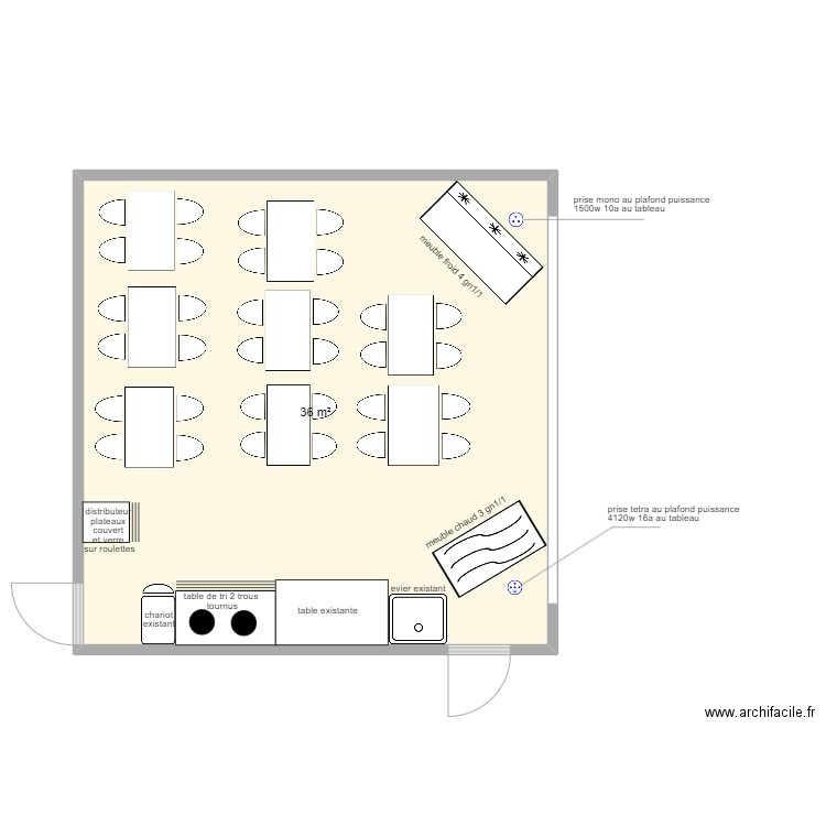 ecole peillonnex. Plan de 1 pièce et 36 m2