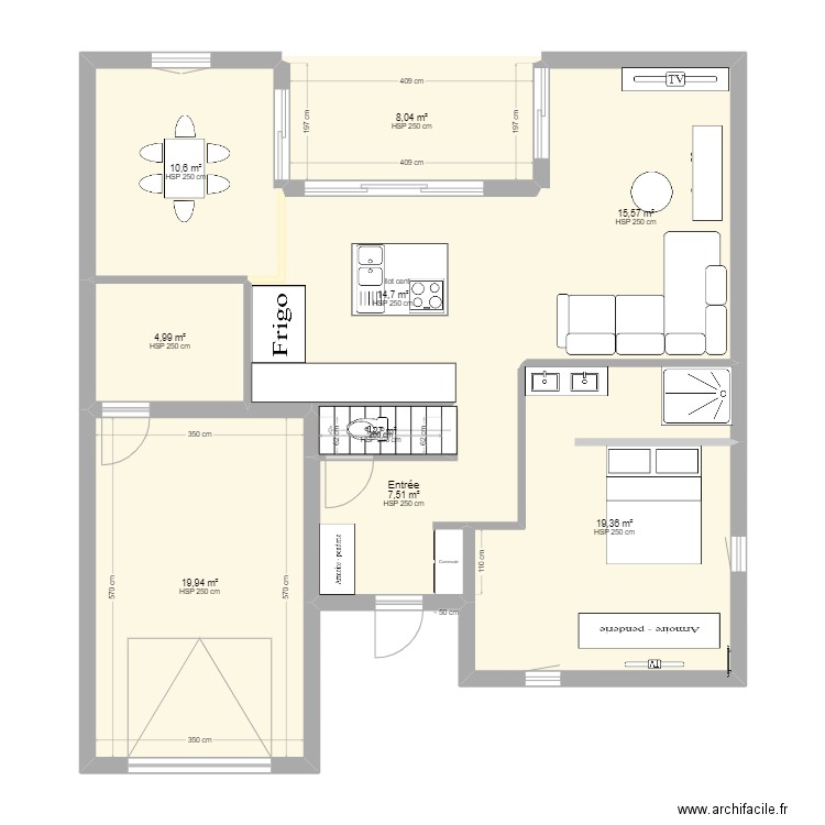 maison Laura. Plan de 9 pièces et 102 m2