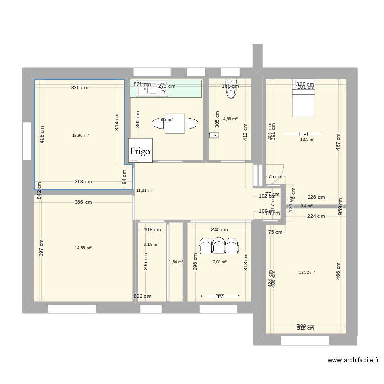 Le maison ,.. Plan de 11 pièces et 180 m2