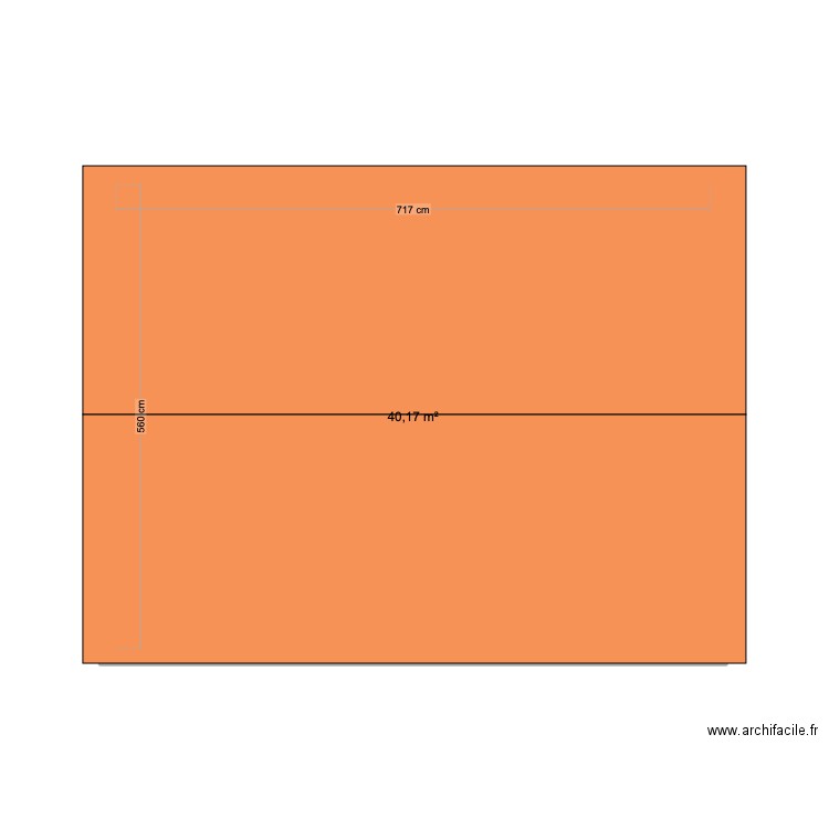 garage. Plan de 1 pièce et 40 m2