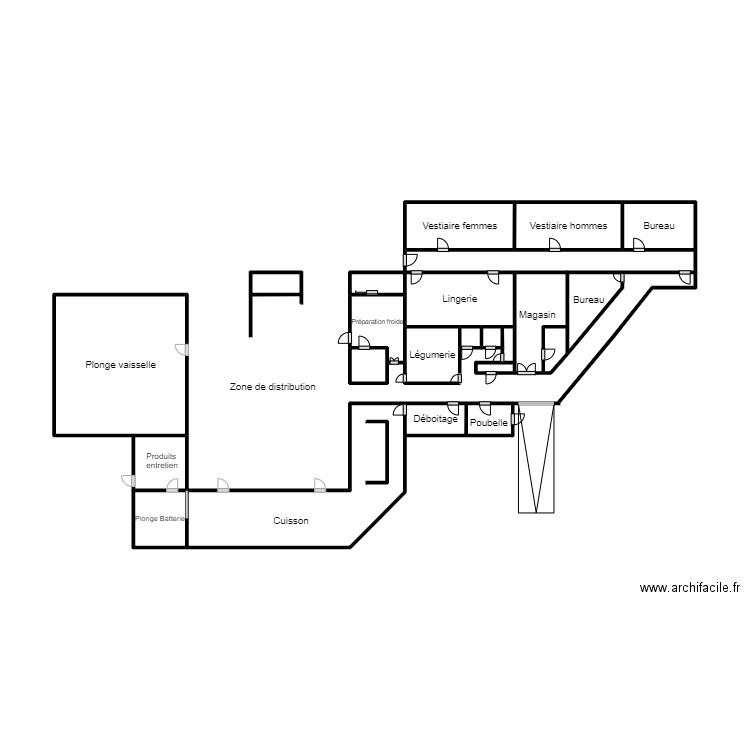 restau co 1. Plan de 23 pièces et 29 m2