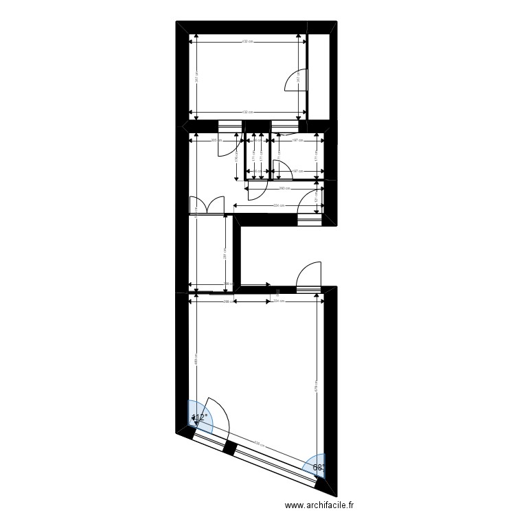 Roussel. Plan de 4 pièces et 62 m2