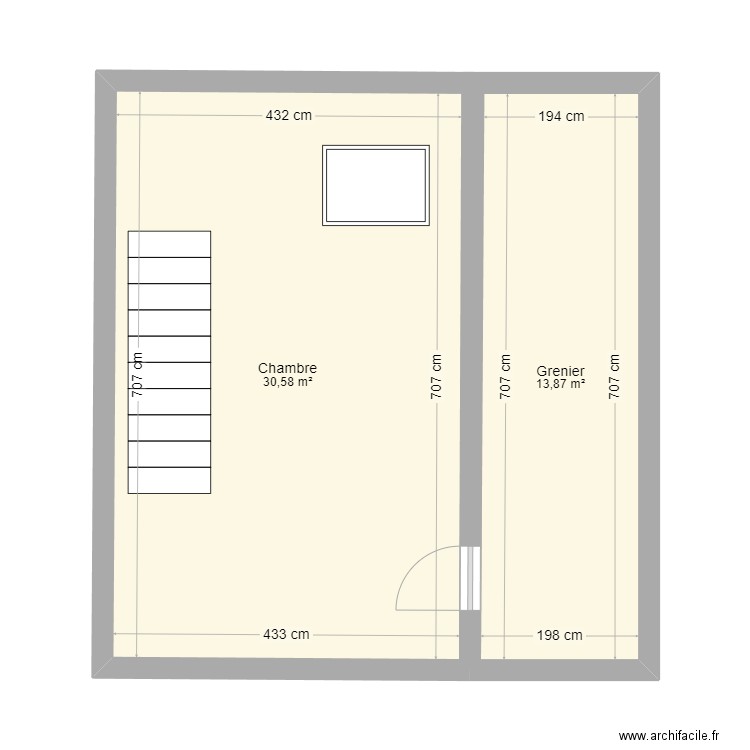 Titi Mémé - 2ème. Plan de 2 pièces et 44 m2