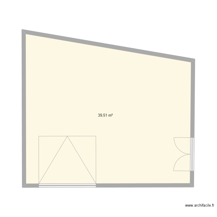 yttou57400. Plan de 1 pièce et 40 m2