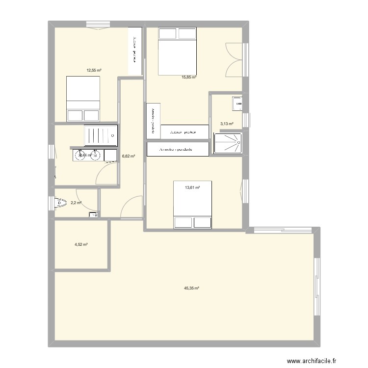 lunetcampi. Plan de 9 pièces et 110 m2