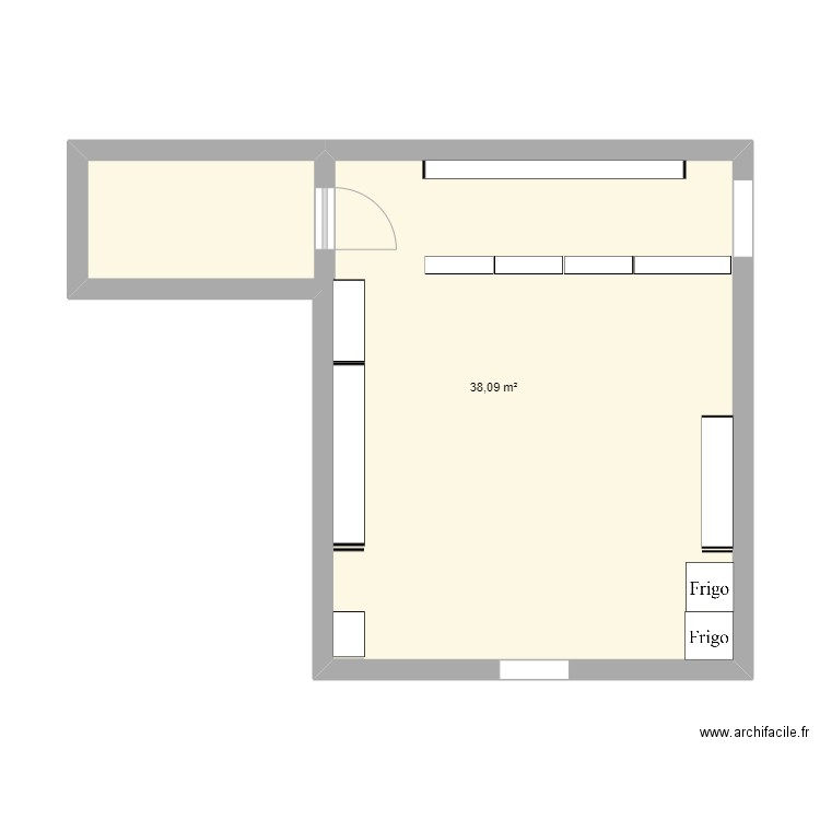 Le point tabac 2. Plan de 1 pièce et 38 m2