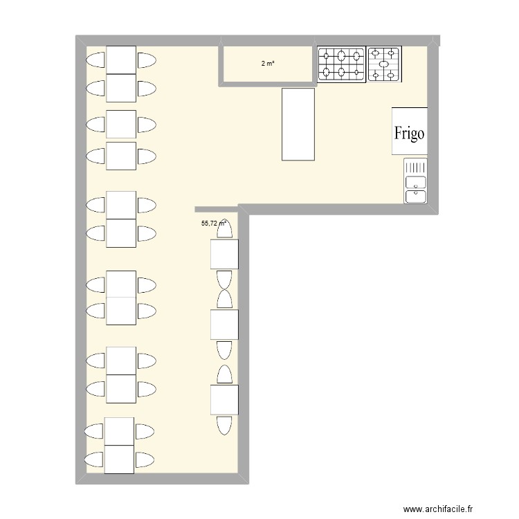 HOME KOUBA. Plan de 2 pièces et 58 m2