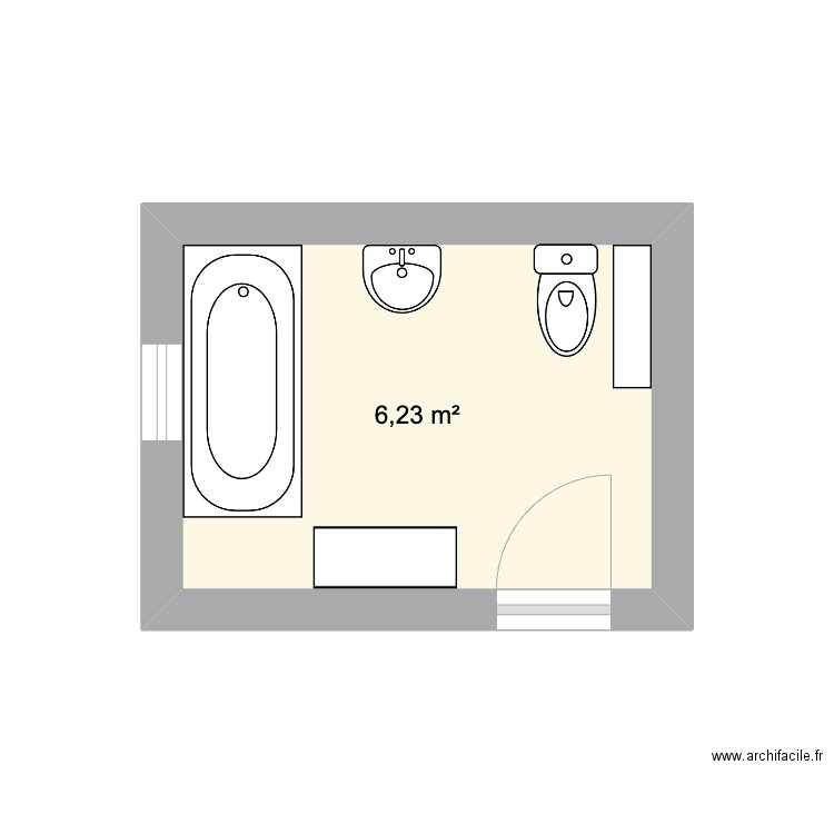 SINITAMBI. Plan de 1 pièce et 6 m2