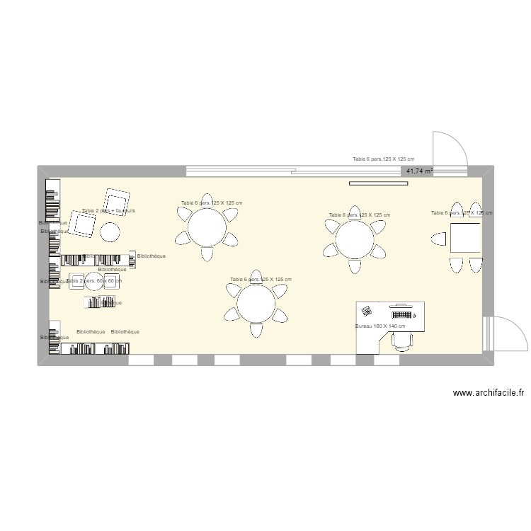 CDI. Plan de 1 pièce et 42 m2