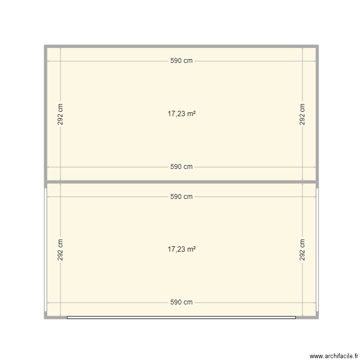 plan. Plan de 2 pièces et 34 m2