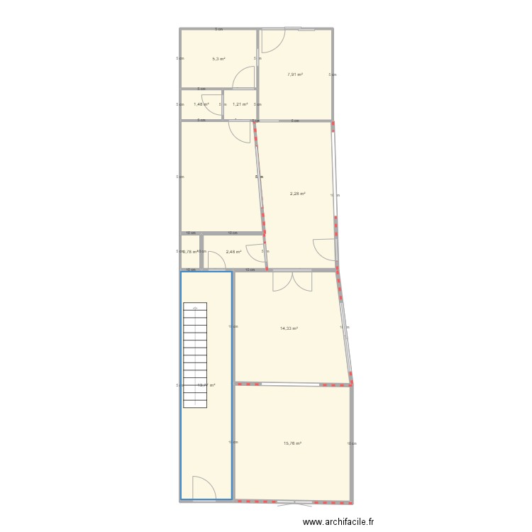 Limal Gery Everaerts - RDC. Plan de 10 pièces et 75 m2