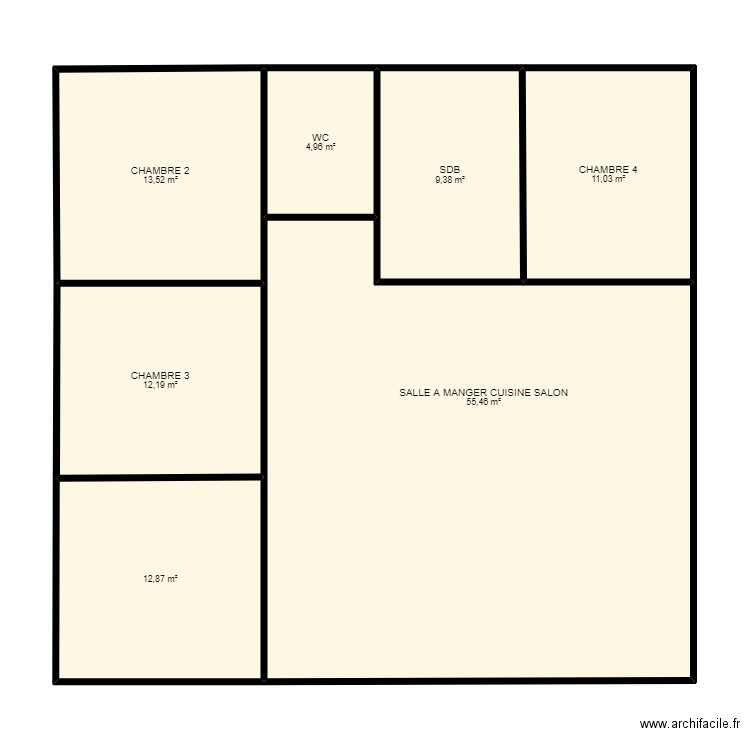 MALLET. Plan de 7 pièces et 119 m2