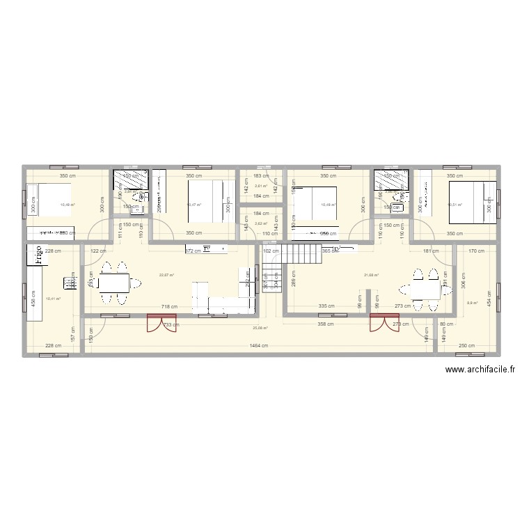 plan_jo_etage. Plan de 13 pièces et 142 m2