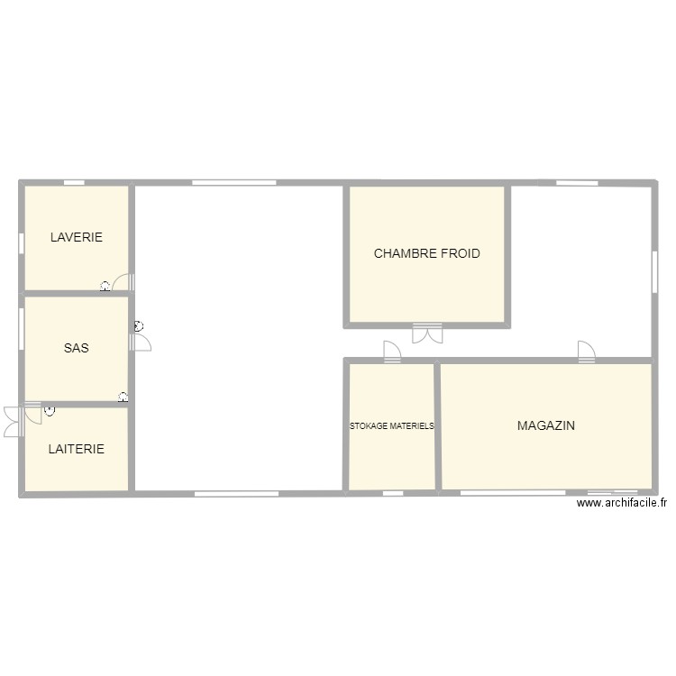 labo transformation laitière. Plan de 6 pièces et 201 m2