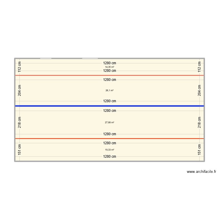 plan etable. Plan de 4 pièces et 88 m2