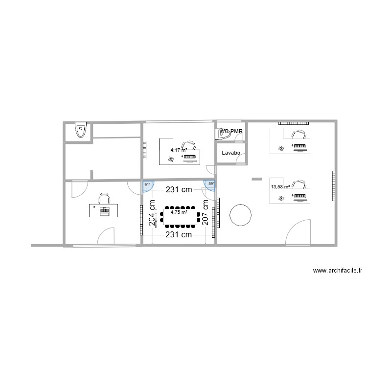 ROUEN. Plan de 8 pièces et 28 m2