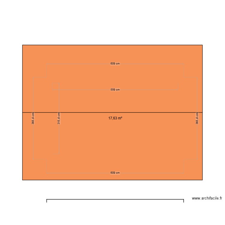 garage. Plan de 1 pièce et 18 m2