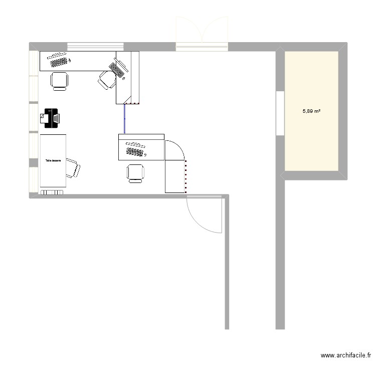 Vie scolaire AV. Plan de 1 pièce et 6 m2