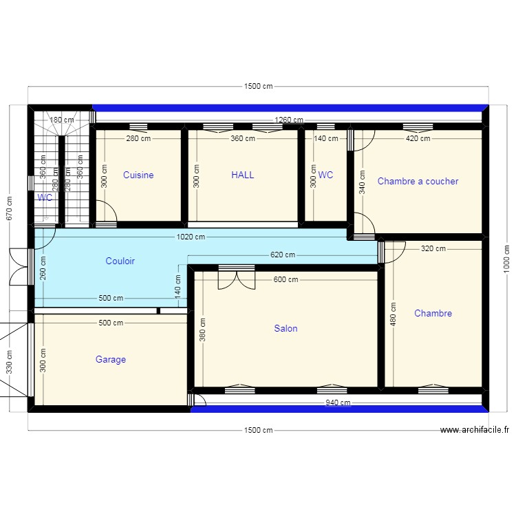 PLAN15X10 N20. Plan de 22 pièces et 261 m2