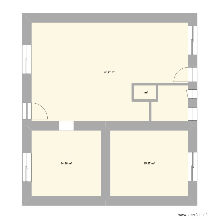 MAISON. Plan de 4 pièces et 79 m2