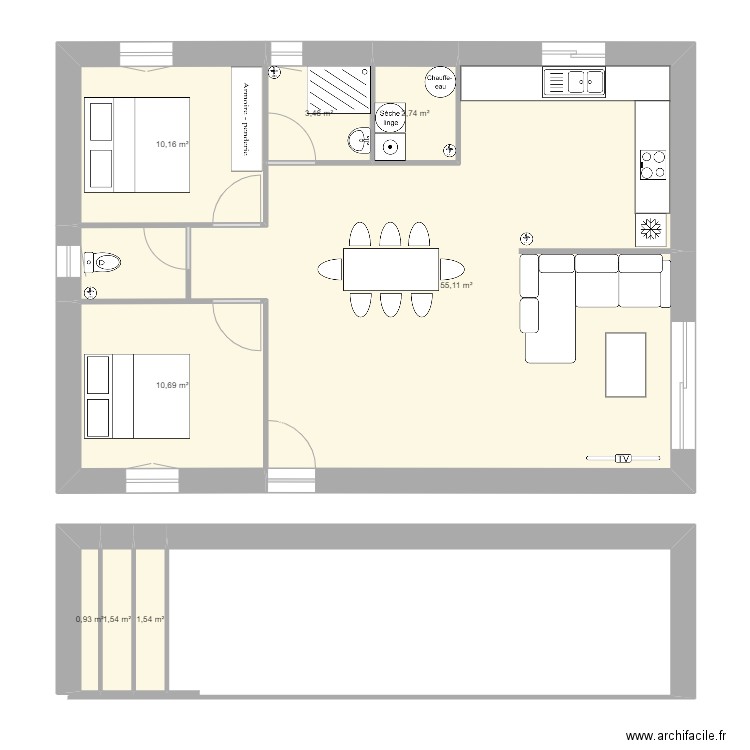 alain2. Plan de 8 pièces et 86 m2