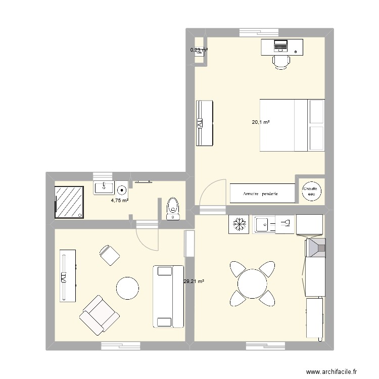 armen bas 2. Plan de 4 pièces et 54 m2