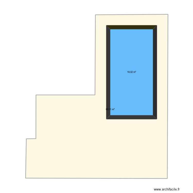 Terrasse. Plan de 2 pièces et 101 m2