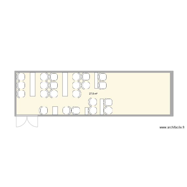 Bus N.1. Plan de 1 pièce et 28 m2