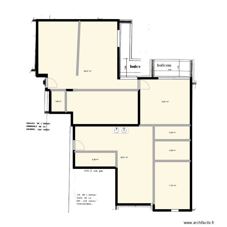 vmodif2. Plan de 8 pièces et 120 m2