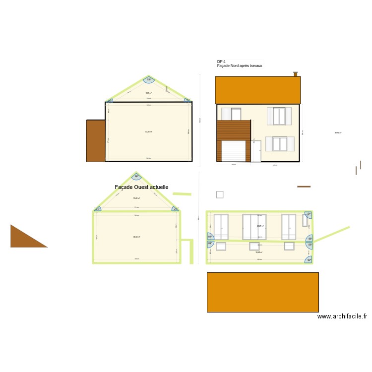 Plan de coté Fab après. Plan de 7 pièces et 186 m2