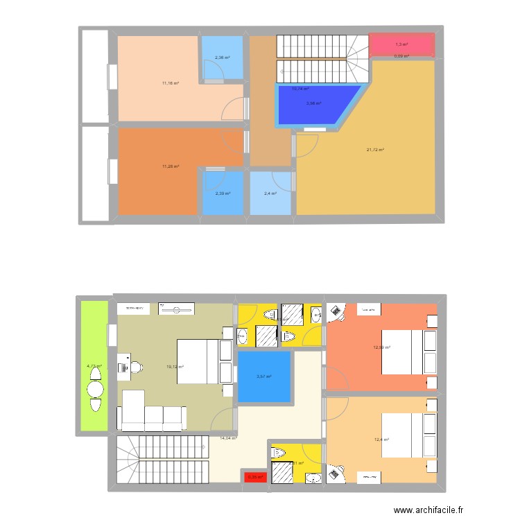 maj2. Plan de 19 pièces et 145 m2