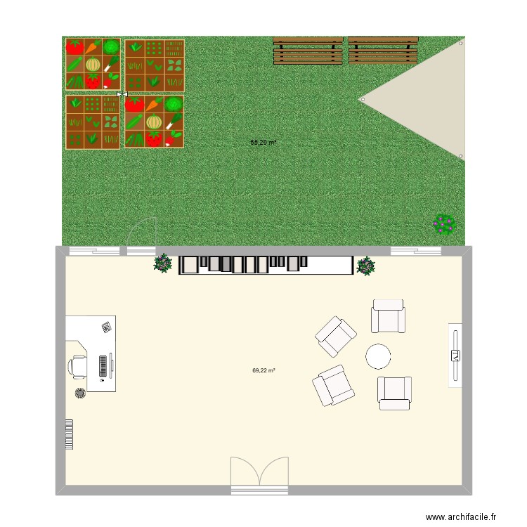 PLAN EHPAD ACUCUILLI CHARLINE. Plan de 1 pièce et 69 m2