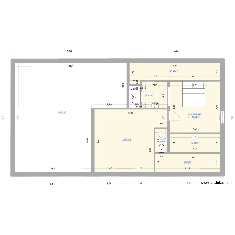 Noilhan 2 edouard toiture. Plan de 18 pièces et 273 m2