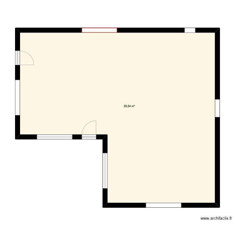 mlp77. Plan de 1 pièce et 89 m2